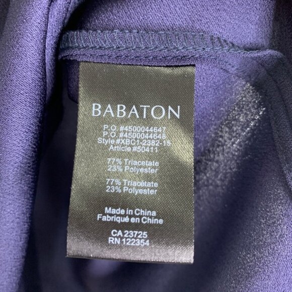 Aritzia Babaton Chaplin Flutter Sleeve Blouse Navy - Picture 9 of 16